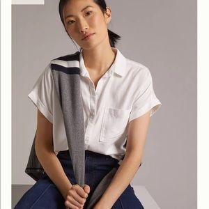 Cloth & Stone Breezy Button Down White Shirt Anthropologie